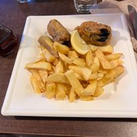 Tofu n chips   at The Real Food Cafe in Tyndrum