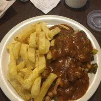 Vegan curry and chips. at The Real Food Cafe in Tyndrum