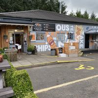 Outside at The Real Food Cafe in Tyndrum