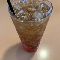mocktail with rose syrup, lime and ginger ale at 2 Fat Indians in Cannington