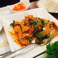 lemongrass chicken extra spicy - another all time fave, the owners homemade hot sauce will kill you at Thuyen Vien in Anaheim