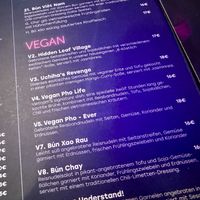 vegan menu  at Mizu Restaurant in Mannheim