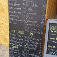 Loading bay cafe drinks menu at Loading Bay Cafe in Windsor