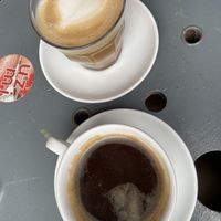 Black Americano and Latte (Oat Milk) at Loading Bay Cafe in Windsor