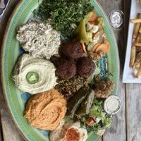 Vegetarian Mezza platter (yogurt removed to make it vegan)  at Anita's Kitchen in Orion Charter