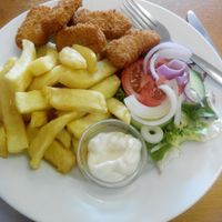Chicken Style Nuggets and Chips at Barnacles in Llandudno