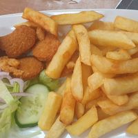 Vegan nuggets and chips at Barnacles in Llandudno
