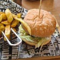 Burger and chips at Barnacles in Llandudno