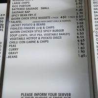 Vegan menu. at Barnacles in Llandudno