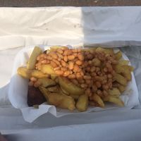 Sausage, beans and chips (by the sea!) at Barnacles in Llandudno