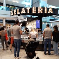 Order station at Gelateria Leonardo in Wallisellen