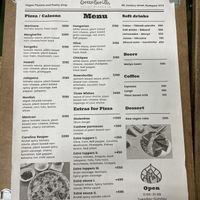 Menu  at GreenGorilla in Budapest