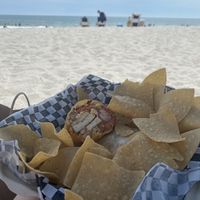 Tofu burrito on the beach   at Banditos Cantina in Myrtle Beach
