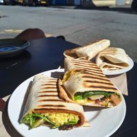 Sup wrap and breakfast wrap. Delicious! at Ground Plant Based Coffee in Swansea