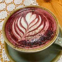 Red Velvet chocolate, Beetroot powder with Hot Chocolate  at Ground Plant Based Coffee in Swansea