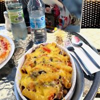Oven baked Maccheronis with vegetables and cheese at Pizzeria Valentino in Dortmund