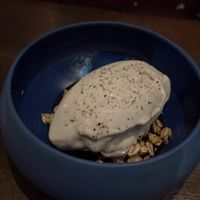 Vegan ice cream with Granola and a berry compote   at Grey Sweater in Oklahoma City