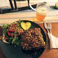 Vegan lasagne at Källarbyn in Stockholm