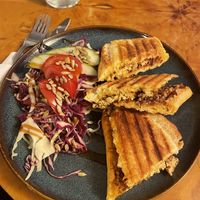 Red pesto and tofu baguette  at Källarbyn in Stockholm