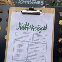 Menu  at Källarbyn in Stockholm