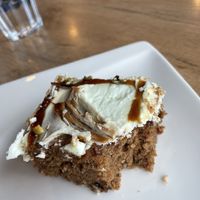 Vegan carrot pistachio cake  at Black Beach in Myrdalshreppur