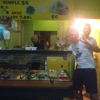 posing! at Mr Falafel - Lemonnier in Brussels