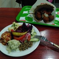 Unlimited salad and sauces at Mr Falafel - Lemonnier in Brussels