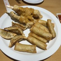 Vegan platter - the puffed tofu with peanut sauce was especially good.   at 288 Bar & Wok in Cheltenham