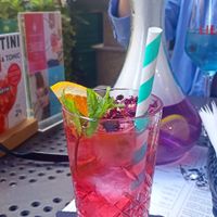 Rose lemonade, shisha in background at Bliski Wschód in Warsaw