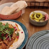 Hummus shawarma main meal at Bliski Wschód in Warsaw