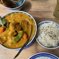 Com curry  at La Vegana in Warsaw