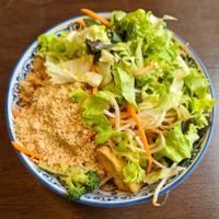 Mushrooms and salad at La Vegana in Warsaw