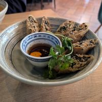 Vietnamese style spring rolls at La Vegana in Warsaw