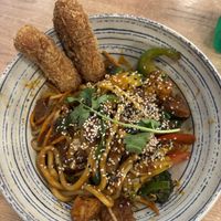 Udon noodles  at La Vegana in Warsaw