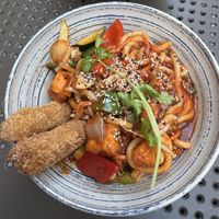 udon  at La Vegana in Warsaw