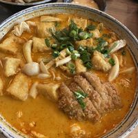 The katsu curry   at La Vegana in Warsaw