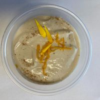 Banana Rice Pudding with Cardamon & Orange peel. at Dan d'Lion Eatery in Hungry Horse