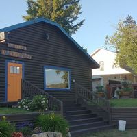 Magic happens behind this orange door! at Dan d'Lion Eatery in Hungry Horse