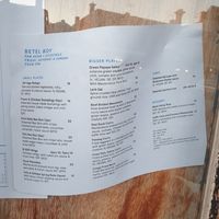 Menu at Betel Boy in Daylesford