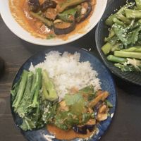 Curry, broccoli and rice  at Betel Boy in Daylesford
