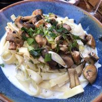 Seasonal  menu : Pasta with oxheart cabbage and mushrooms   at Pfannenzauber in Aachen