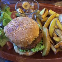 The Monkeyburger (with banana and peanut butter) - really good! at Pfannenzauber in Aachen