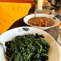 Greens, beans & chapatis at Vegan Basket in Kilifi