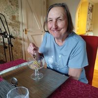 A happy Mum enjoying a mother day 3 course meal. at Hampshire Vegan Catering in Romsey