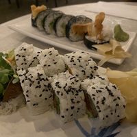 Emerald City Roll (front) at Mobo Sushi in Santa Cruz