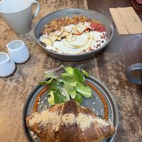 Rarebit croissant-  Granola  at The Blonde Beet in Stamford