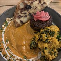 Vegan haggis, tatties and neeps   at The Blonde Beet in Stamford