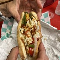 Vegan smoked sausage with onions and peppers   at Plant Based Heat in Memphis