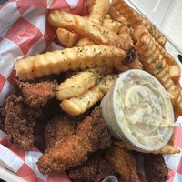 Katfish & fries basket  at Plant Based Heat in Memphis