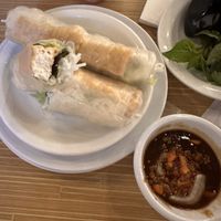 Tofu spring roll and dipping sauce   at Quang Restaurant in Minneapolis